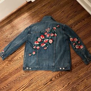 Madewell Floral Embroidered Jean Jacket sz S